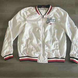 Tommy Hilfiger Sports Bomber Jacket Polyester White Size Youth Large